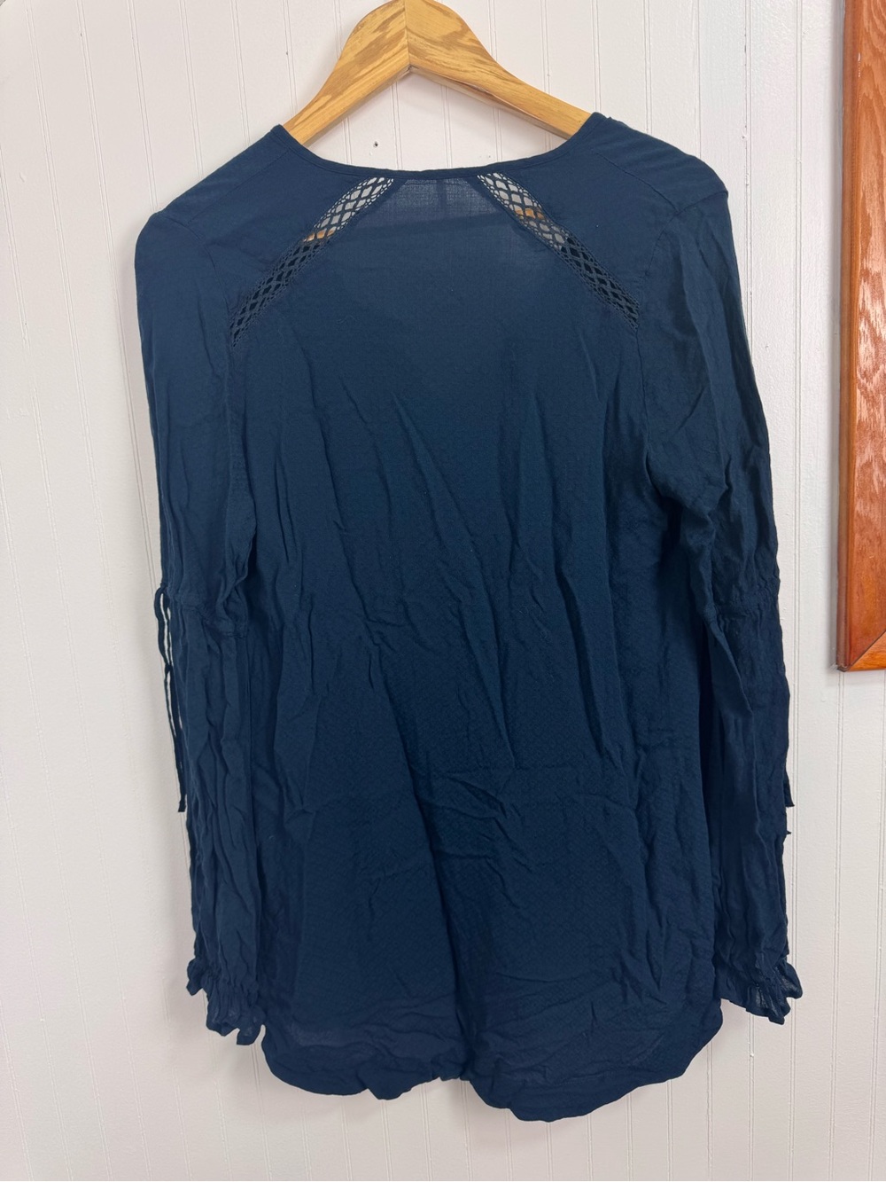 Dark Blue Free People Flowy Blouse - Picture 7 of 7